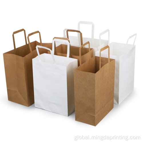 Flat Handle Kraft Paper Bag Customized printing flat handle kraft paper bag Supplier